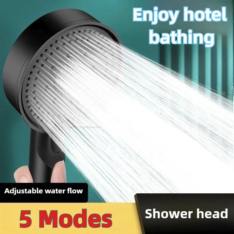 5 Modes Pressure Boost Shower Head Multifunction Adjustable Large Water Shower Nozzle Massage Bathroom Accessory Rain Shower Beauty World Shop
