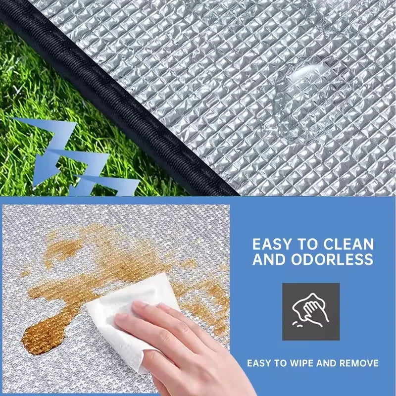 Waterproof Mat Double-sided Aluminum Film Moisture-Proof Mat Portable Picnic Mat Outdoor Tent Camping Beach Moisture-Proof Mat Beauty World Shop