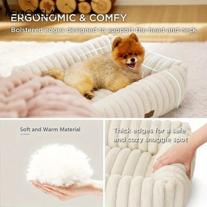 Orthopedic Plush Dog Bed - Mattress with High Resilience Support All Seasons Fluffy Pet Bed for Medium Large Dogs,for Bedroom