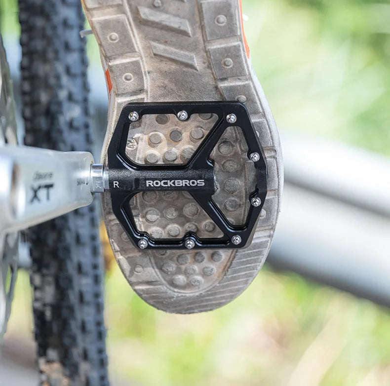 ROCKBROS MTB Cycling Ultralight Pedal Bike Bicycle Sealed DU Bearing Pedals Aluminum Alloy CRMO Non-slip Cleat Bike Part Pedals Beauty World Shop