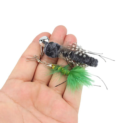 5pcs Small Replacement Head Fly Insect Cat Toy Accessories Funny Teaser Stick Interactive Wand Feather Bug Pet Toy Beauty World Shop