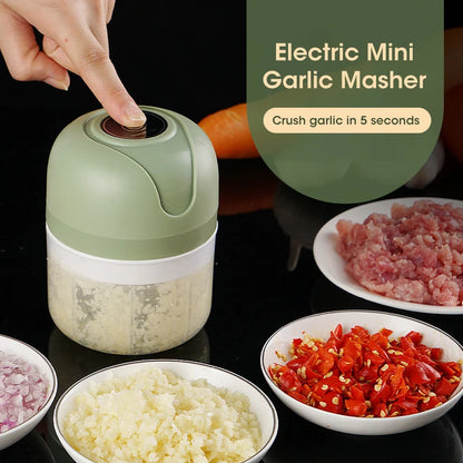 250ml Garlic Masher Crusher Electric Kitchen Food Chopper USB Portable Meat Grinder Vegetable Chopper for Kitchen Gadgets Beauty World Shop