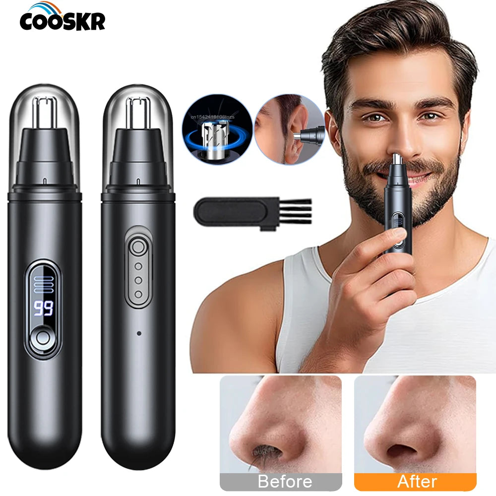 Nose Hair Trimmer Mini Portable Electric Nose Hair Clipper Rechargeable Automatic Shaving Nose Eyebrow Ear Painless Hair Remover Beauty World Shop