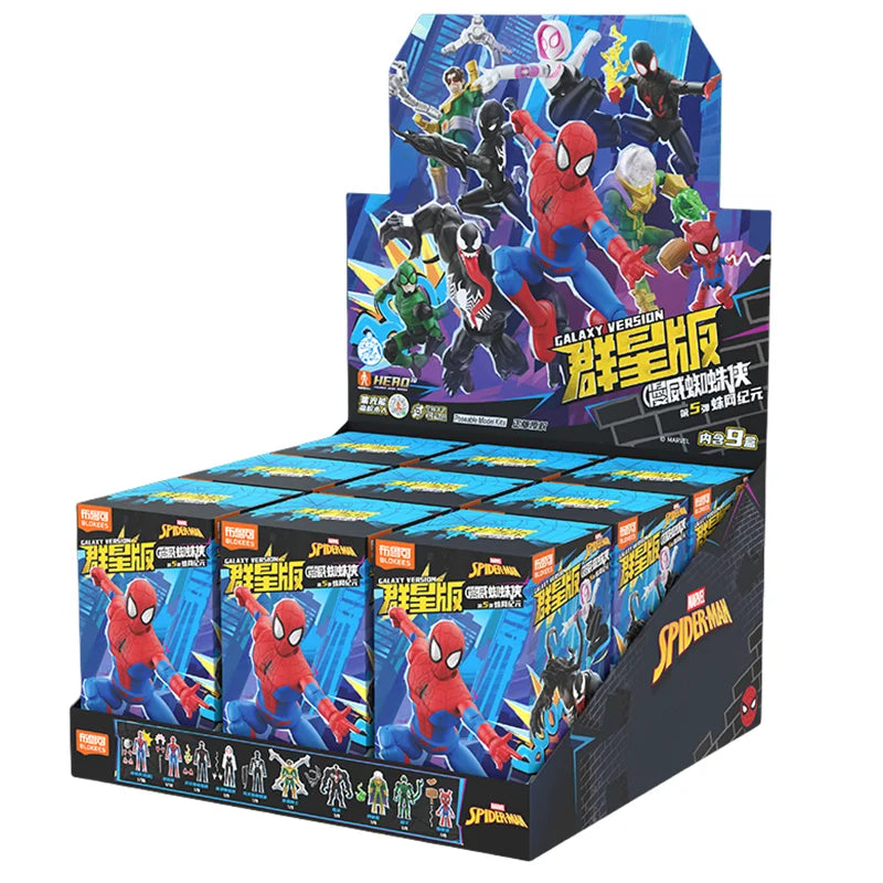 BLOKEES Spider-Man Gwen Stacy Venom‌ Doctor Octopus Miles Morales Symbiote Spider-Man Anime Figure Model Blind Box Toys Gifts Beauty World Shop