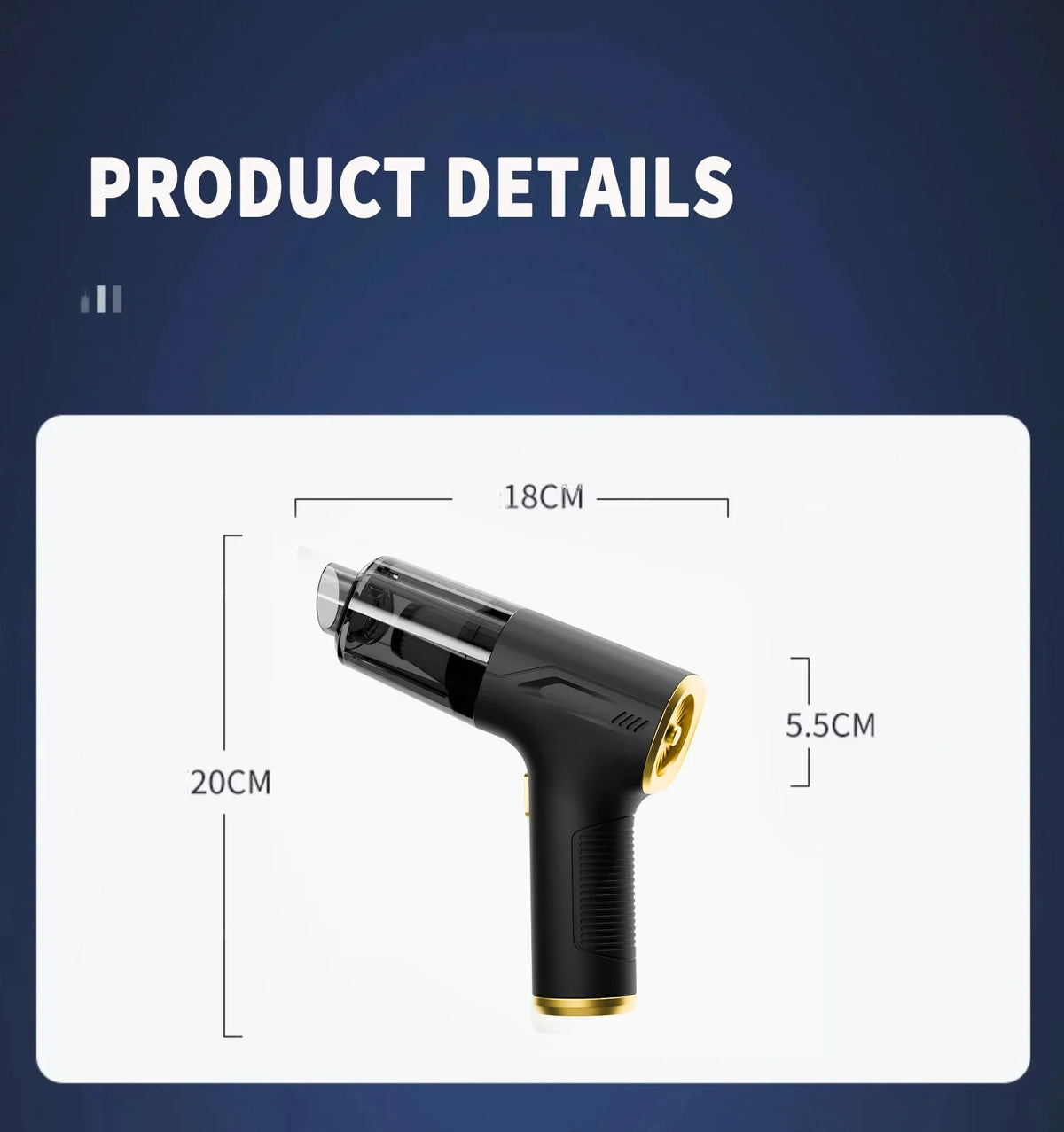 CENRR 98000PA Powerful Mini Car Vacuum Cleaner Cordless Wireless Car Cleaner HandHeld Portable Vacuum Cleaner Air Gun Beauty World Shop