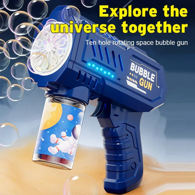 Fully Automatic Bubble Gun Rocket Bubbles Machine Automatic Blower with Bubble Liquid Toy for Kids Beach Outdoor Bubble Gifts Beauty World Shop