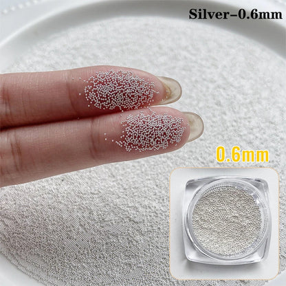 0.4mm-1.5mm 3D Steel Tiny Nail Art Decoration Gold Silver Steel Ball Nail Art Caviar Beads Nails Beads DIY Jewelry Accessories Beauty World Shop