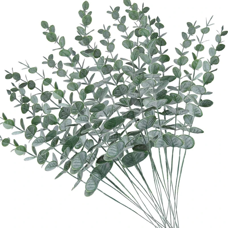 10/20pcs Artificial Plants Eucalyptus Leaves Fake Plants Vase Home Table Party Wedding Bridal Bouquet Decorations Outdoor Garden Beauty World Shop