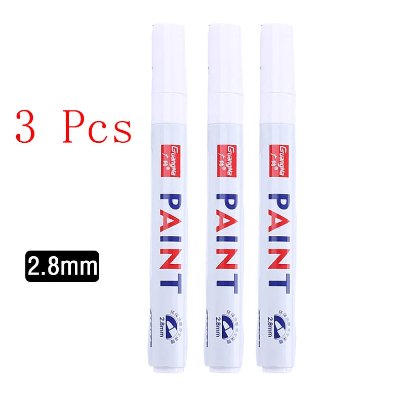 White Marker Pens set Oily Waterproof White Gel Pen DIY Graffiti Sketching Marker Stationery Writing School Supplies brush Beauty World Shop