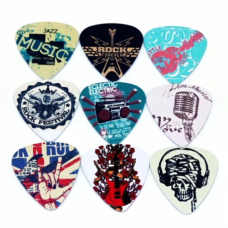0.46/0.71/1.0mm 50pcs guitar paddle Acoustic guitar Picks ukulele Musical instrument accessories cartoon style pick with box Beauty World Shop