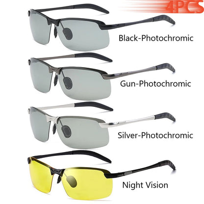 Men Photochromic Polarized Sunglasses Driving Fishing Chameleon Glasses Change Color Sun Glasses Day Night Vision UV400 Eyewear Beauty World Shop