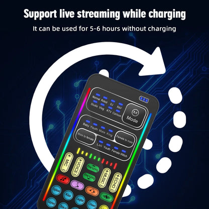 New I9 Mini Voice Changer Live Sound Card  + Headphones + Microphone Audio 8 Sound Effect Machine Equipment Voice Card for Phone Beauty World Shop