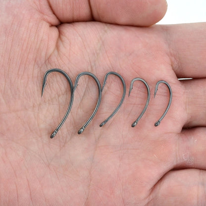 Hirisi 15x Carp Fishing Hooks With Eye Micro Barb High Carbon Steel Fish Hooks PTFE Coated Fishing Accessories X915 Beauty World Shop