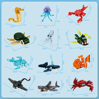 City Farm Vegetable Garden Cute Animals Insect Dragonfly Spider Mantis Centipede Grasshopper Honeybee Building Block Bricks Toy Beauty World Shop