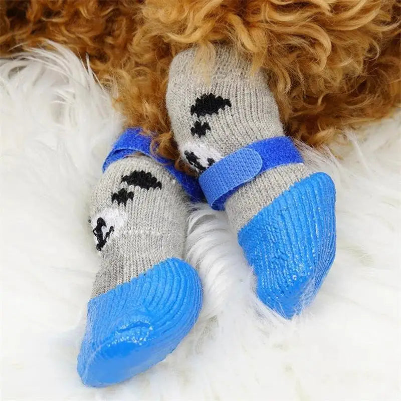 4pcs/lot Winter Warm Dog Socks Anti-Slip Rain Snow Boots Waterproof Puppy Chihuahua Dogs Shoes Booties for Small Large Dogs Beauty Trend Shop