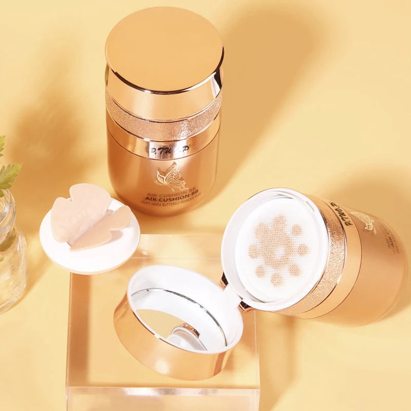 Air Cushion BB Cream Moisturizing Foundation Concealer Whitening Oil-control Waterproof Butterfly Powder Puff  Makeup Cosmetics Beauty World Shop