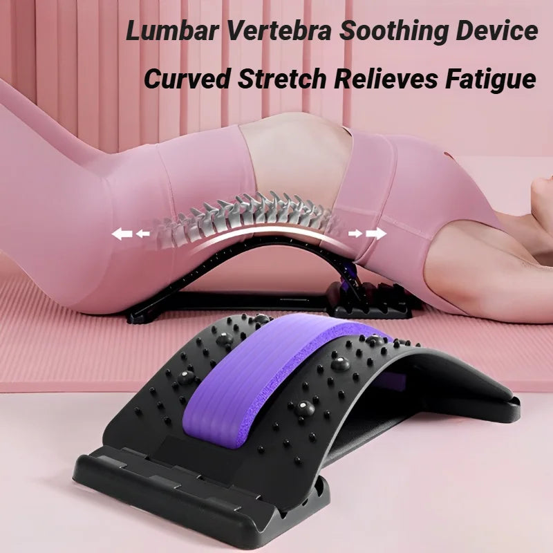 Back Stretcher Multi-Level Adjustable Massager Waist Neck Fitness Lumbar Cervical Spine Support Soothing Device Stretching Yoga Beauty World Shop