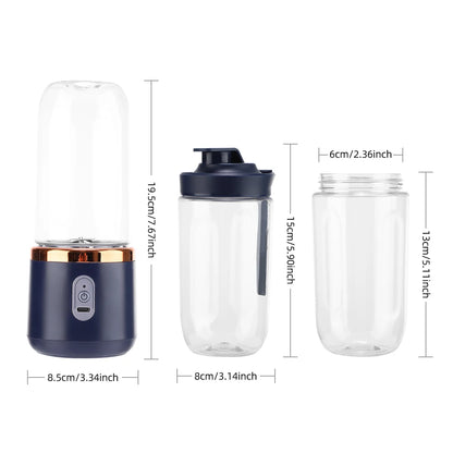 6 Blades Electric Juicer Cup with 2 Cups For Travel Portable Juicer Mixer Usb Charge Fresh Fruit Juice Personal Blender Smoothie Beauty World Shop