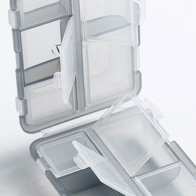 10 Compartments Travel Pill Organizer Pocket Portable Pill Storage Box Case Daily Pill Container or Purse Fish Oil Medicine Beauty World Shop