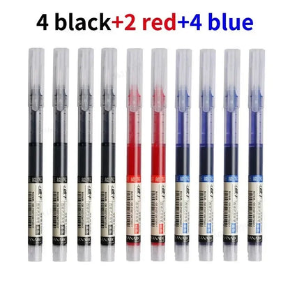 10Pcs High Quality Needle Type Gel Pen Straight Liquid Ballpoint Pens Perfect Kawaii Stationery for School/Office Writing Supply Beauty World Shop