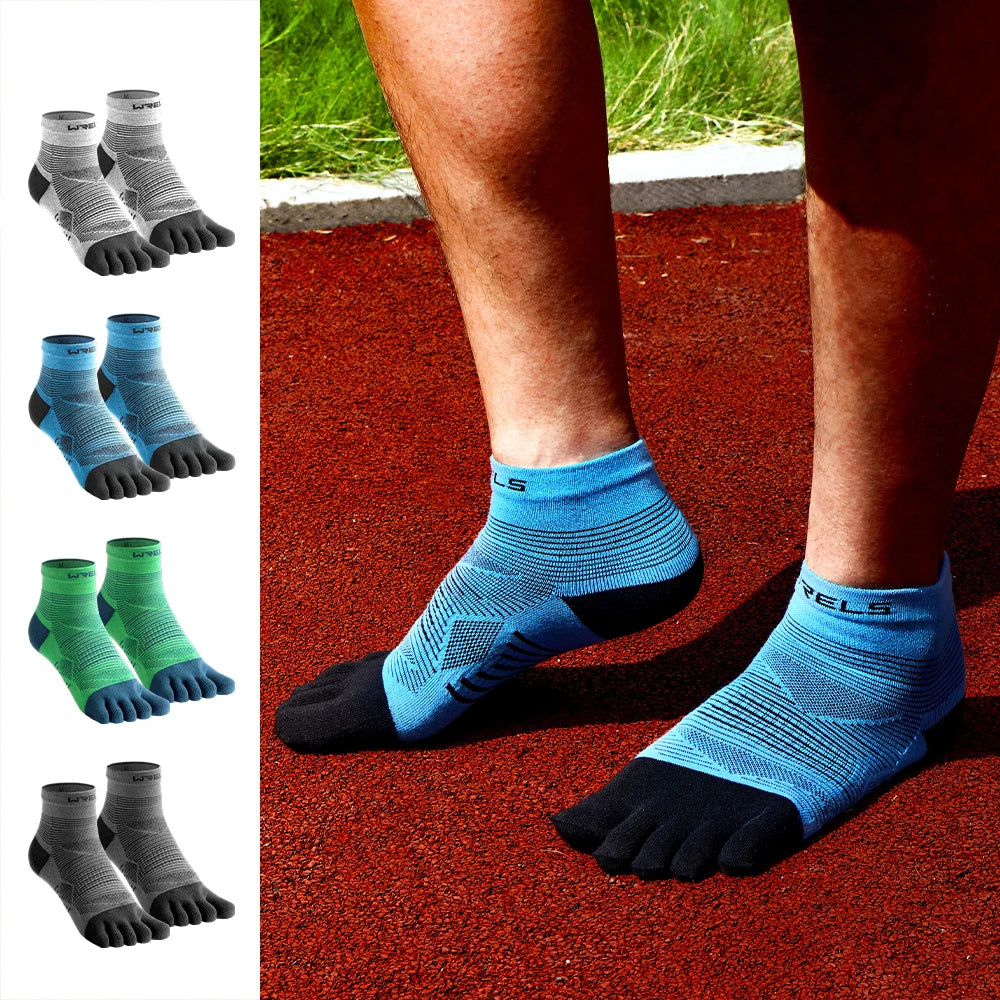 WRELS Coolmax Sports Socks Comfy Elastic Shock-proof Breathable Run Knitted Socks High Performance Athletic Five Toe Socks Beauty World Shop