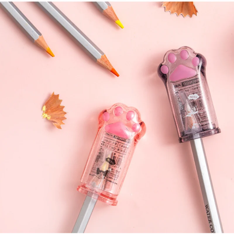 Kawaii Cat Paw Shaped Pencil Sharpener Stationery Kids Gift  Cute School Supplies  Korean Stationery Beauty World Shop