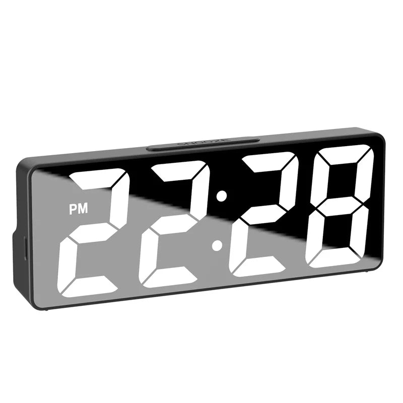 Latest Digital Clock LED Alarm Clock Bedroom Electronic Desktop Clock With Temperature Display Adjustable Brightness 12/24 Hours Beauty World Shop