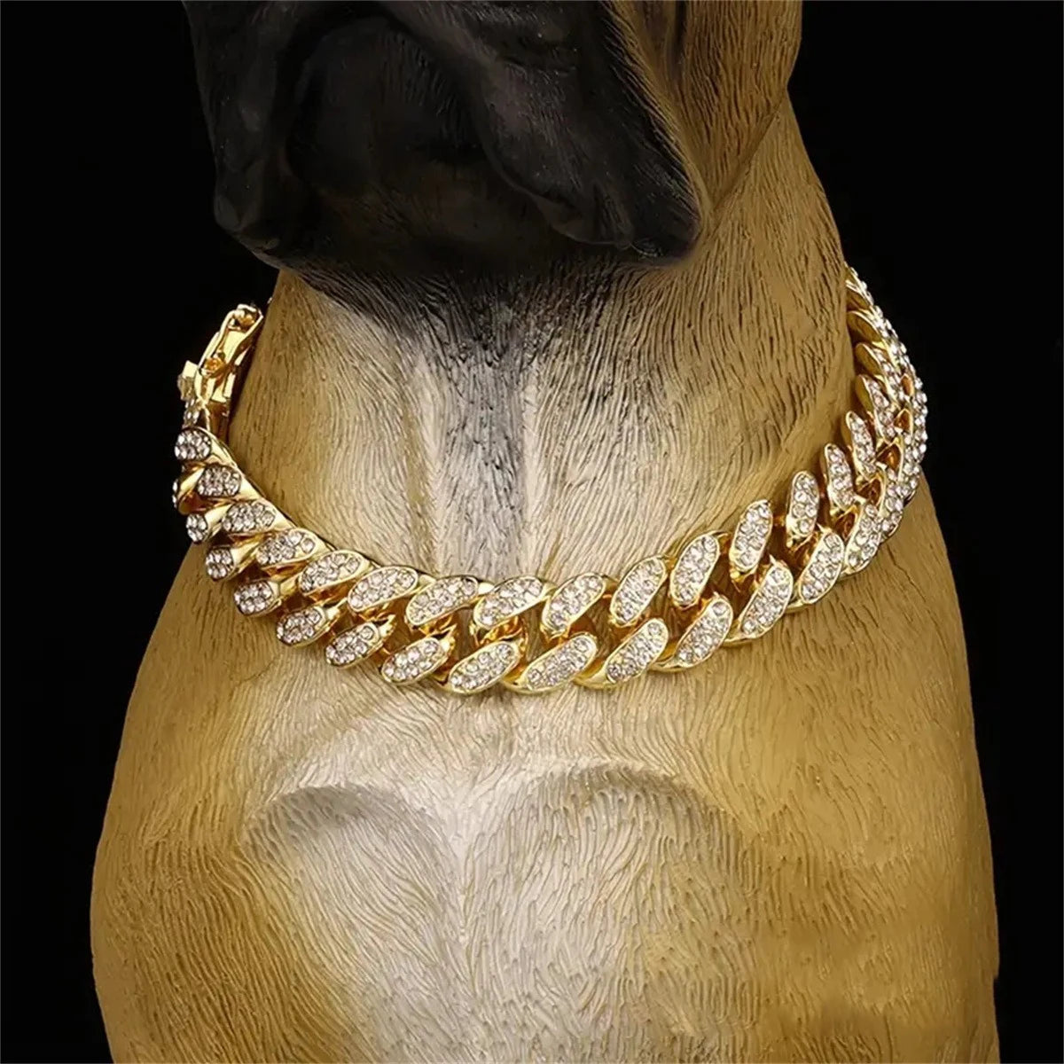 New Style Pet Collar Necklace Cat Dog Full Diamond Cuban Chains Dog Chains Lock Buckle Gold Silver Rose Gold Pet Supplies Beauty World Shop