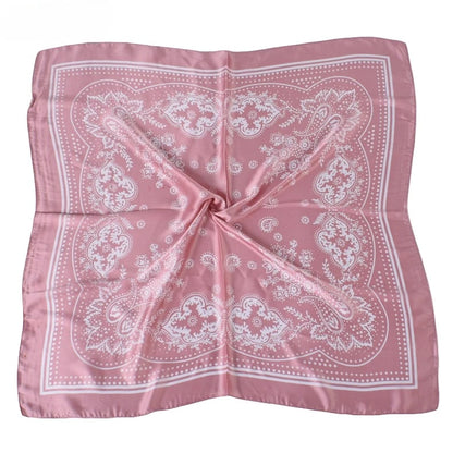 68cm Paisley Small Cashew Flower Scarf for Women Spring and Summer Thin Satin Square Scarf Retro Versatile Headscarf Shawl Beauty World Shop