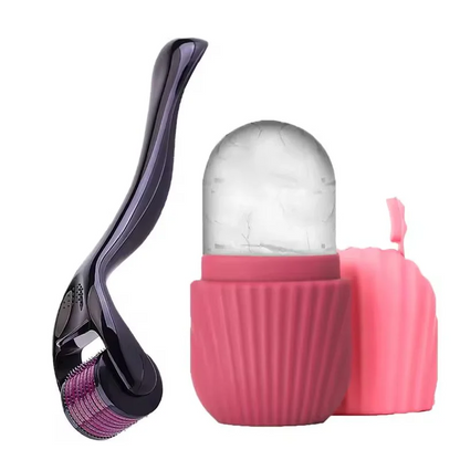 Ice Facial Roller Tool Skin Care Beauty Two-Piece Set Suitable For Skin Beard 0.2/0.25/0.3mm Needle Micro Facial Roller Tool Beauty World Shop