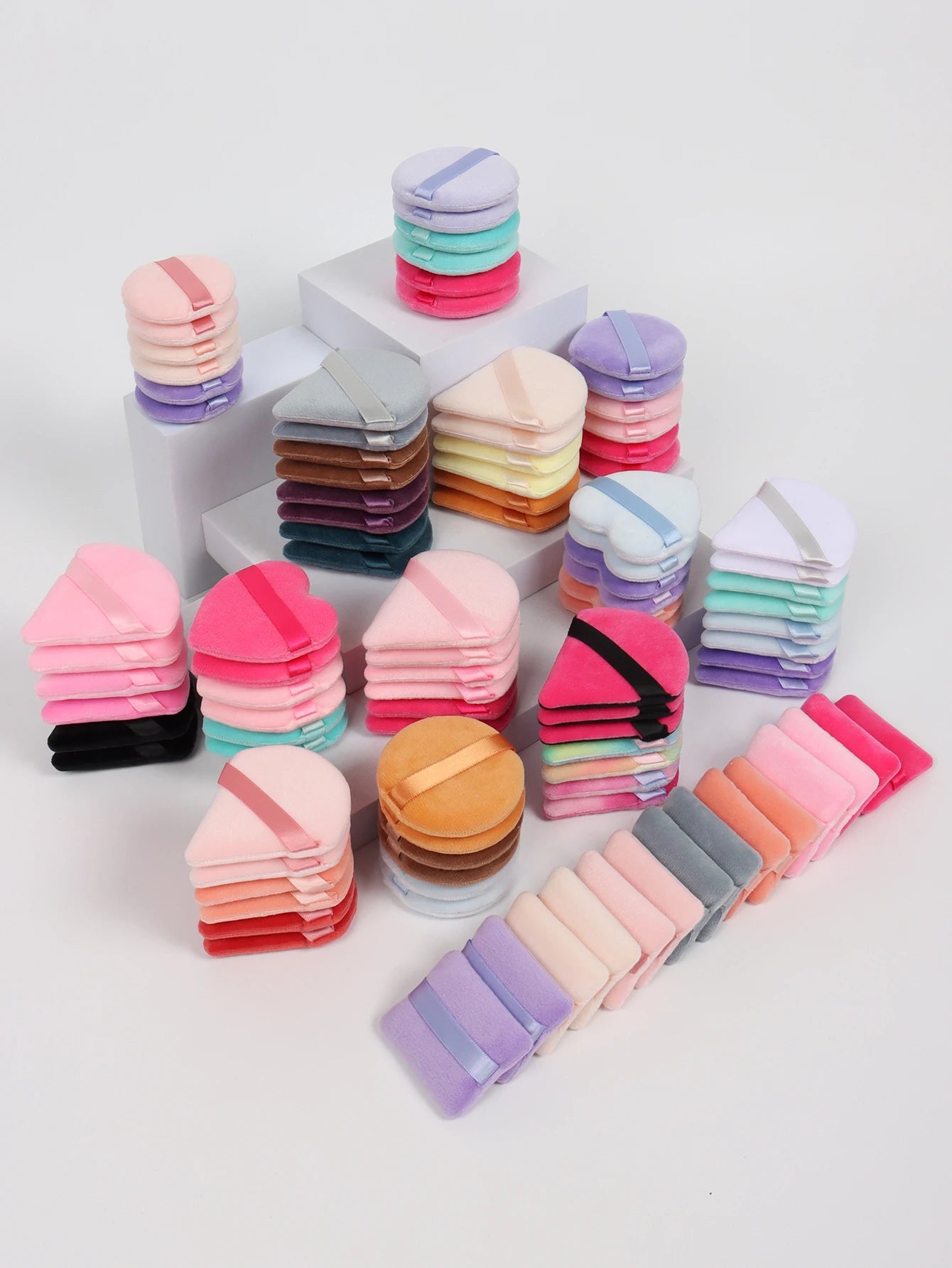 5-10-20-30-50-100 random cotton powder puff bags. Random colors and shapes. Made of ultra-soft velvet, specially designed for sh Beauty World Shop