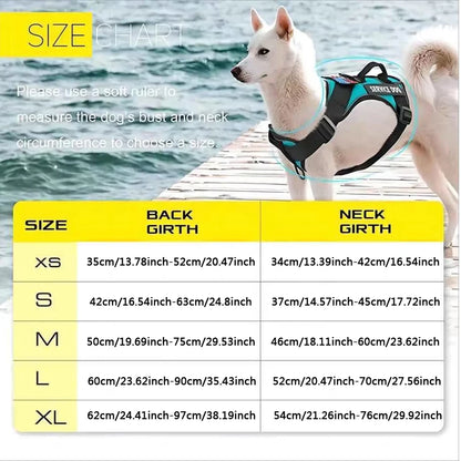 Service Dog Harness, Reflective Dog Vest Harness with 5 PCS Patches, Adjustable Soft Oxford Pet Harness, Inner Layer Mesh, Easy Beauty World Shop