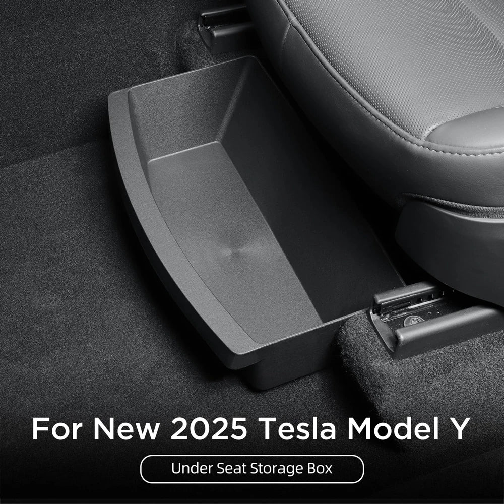 For Tesla New Model Y 2025 Juniper Launch Under Seat Storage Box Case Car Seat Organizer Vehicle Underseat Drawer Tray Accessory Beauty World Shop