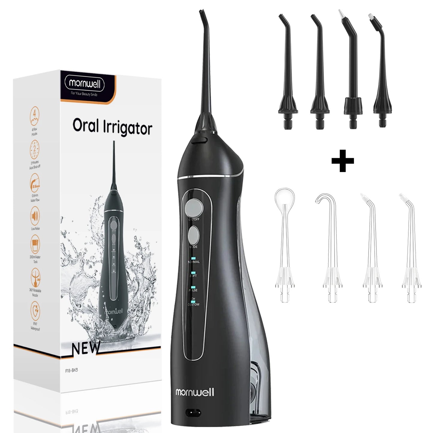 Water Floss Portable Cordless F18 Water Flosser 3 Cleaning Modes Waterproof Rechargeable Water Cleaner 4 Nozzles Clean Gums Beauty World Shop