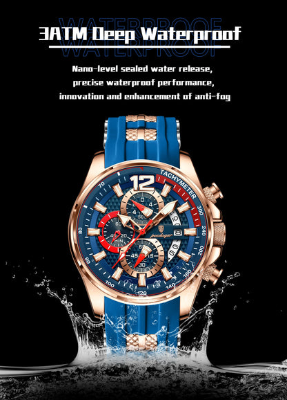 POEDAGAR Luxury Watch For Men Date Chronograph Luminous Waterproof Silicone Male Watch Fashion Sports Quartz Men's Watches Reloj Beauty World Shop