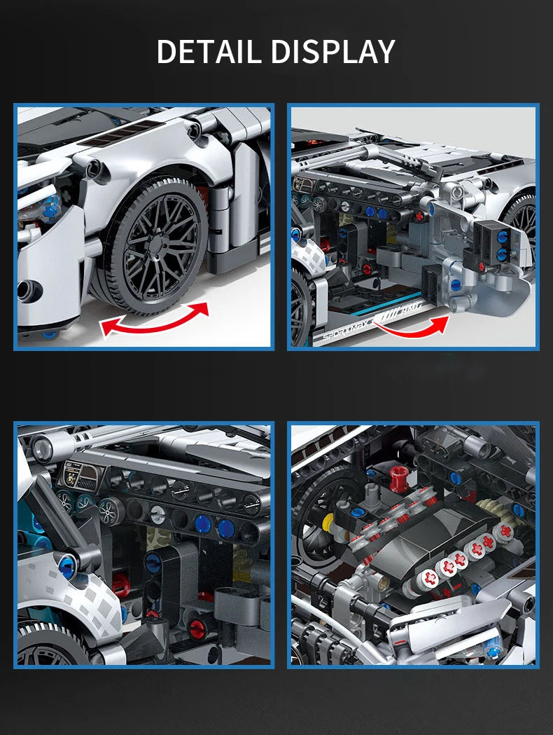 1466 PCS Racing Car Building Blocks Set, 1:14 Scale Sports Vehicle Model Kit for Adults, Toys for Boys Birthday Gifts Beauty World Shop