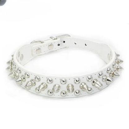 Adjustable Leather Pet Dog collar Neck Strap Supplies PU Leather Punk Rivet Spiked Dog Collar Pet Collars For Small Dog Cat Beauty World Shop