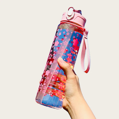 800ml/27oz Large Capacity Sports Water Bottle Leak Proof Plastic Drinking Cup With Time Scale Suitable For Travel Fitness Sports Beauty World Shop