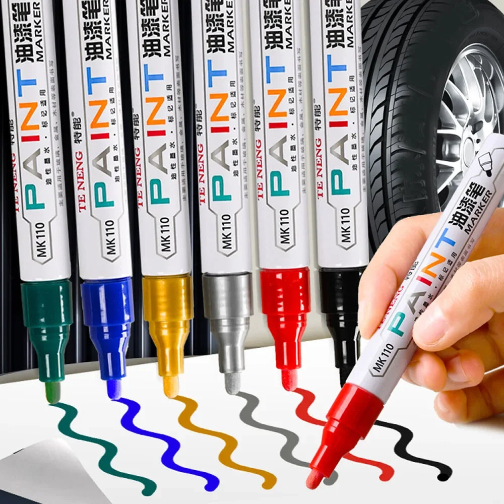 8 Colors Car Scratch Repair Paint Pen Quick Dry Touch Up Paint Repair Pen Waterproof Wheel Tyre Marker Auto Paint Marker Pens Beauty World Shop