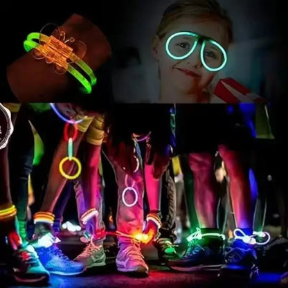50/100Pcs Fluorescence Sticks Party Multicolor Glowing Stick Bright Colorful Light Bright Bendable Glow Bracelet Party Supplies Beauty World Shop
