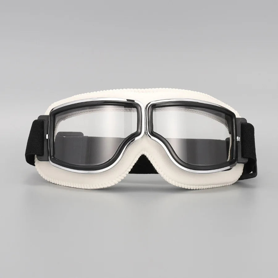 Motorcycle Glasses Windproof Motorcycle Helmet Glasses Sunglasses Retro Universal Folding Leather Retro Motorcycle Accessories Beauty World Shop