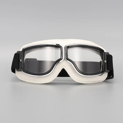 Motorcycle Glasses Windproof Motorcycle Helmet Glasses Sunglasses Retro Universal Folding Leather Retro Motorcycle Accessories Beauty World Shop