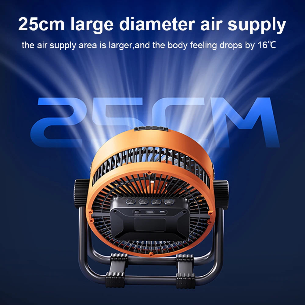 Camping Fan 20000mAh Rechargeable Portable Outdoor Camping Fan Air Circulators Wireless Tent Ceiling Fans with Hook and Light Beauty World Shop