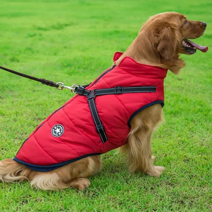 Large Pet Dog Jacket With Harness Winter Warm Dog Clothes For Labrador Waterproof Big Dog Coat Chihuahua French Bulldog Outfits Beauty World Shop