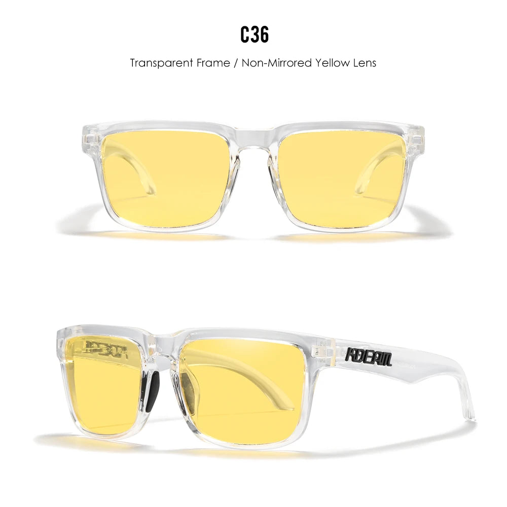 KDEAM Men's Polarized Sunglasses Square Casual Outdoors Sun Glasses Women Unisex Sunglass For Couple With Zipper Case Beauty World Shop