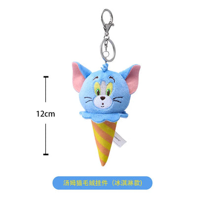 Original Tom and Jerry Plush Keychains Cosplay Cheese Toast Bagel Cake Jerry Hamburger TOM Lovely Cute Gift Toy Toy Beauty World Shop
