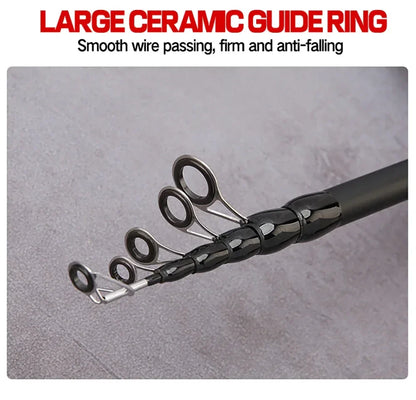 Telescopic Lure Rod 1.5M 1.8M 2.1M 2.4M Carbon Spinning Rod Baitcasting Fishing Pole 8g-25g Wooden Handle Casting Fishing Tackle Beauty Trend Shop