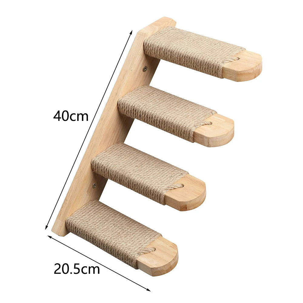 Cat Wall Climbing Shelf Steps Ladder Scratching Post Scratcher Bed Hiding House for Cats Tree Tower Pet Furniture Accessories Beauty World Shop