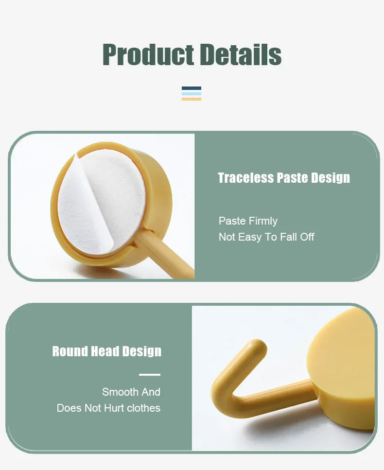 10PCS Self Adhesive Wall Hook Strong Without Drilling Coat Bag Bathroom Door Kitchen Towel Hanger Hooks Home Storage Accessories Beauty World Shop