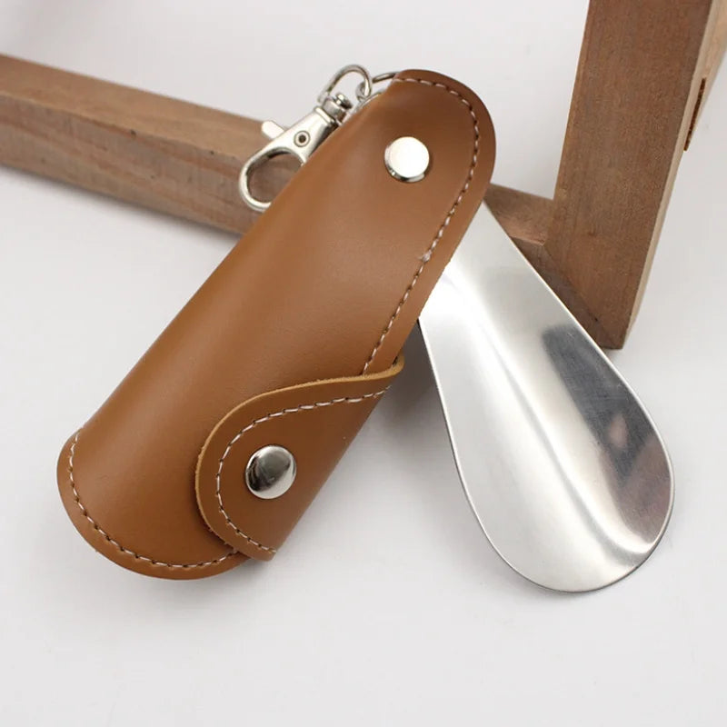 1PC Portable Keychain Shoe Horn, Stainless Steel Foldable Shoehorn for Home Travel Beauty World Shop